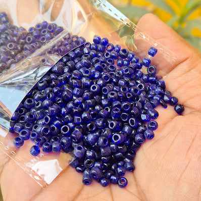 50 GRAMS PACK' 6-0 BLUE INDIAN GLASS SEED BEADS