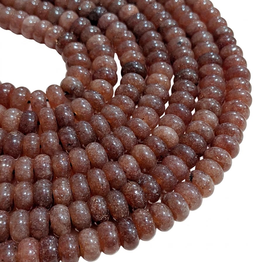 Natural Brown Aventurine Rondelle Gemstone Beads 8x5 mm | Approx. 75-76 Beads Per Strand | Jewelry Making Supplies