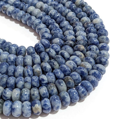 Natural Sodalite Rondelle Gemstone Beads 5x8mm | Approx. 74-75 Beads Per Strand | Jewelry Making Supplies