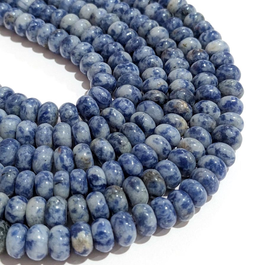 Natural Sodalite Rondelle Gemstone Beads 5x8mm | Approx. 74-75 Beads Per Strand | Jewelry Making Supplies