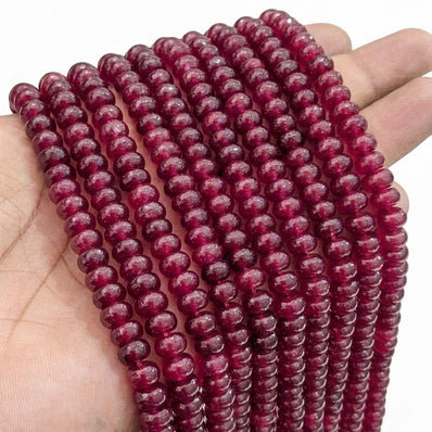 Natural Rani Agate Rondelle Gemstone Beads 5x8mm | Approx. 74-75 Beads Per Strand | Jewelry Making Supplies