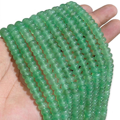 Natural Green Aventurine Rondelle Gemstone Beads 5x8mm | Approx. 74-75 Beads Per Strand | Jewelry Making Supplies