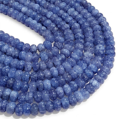 Natural Blue Aventurine Rondelle Gemstone Beads 5x8mm | Approx. 74-75 Beads Per Strand | Jewelry Making Supplies