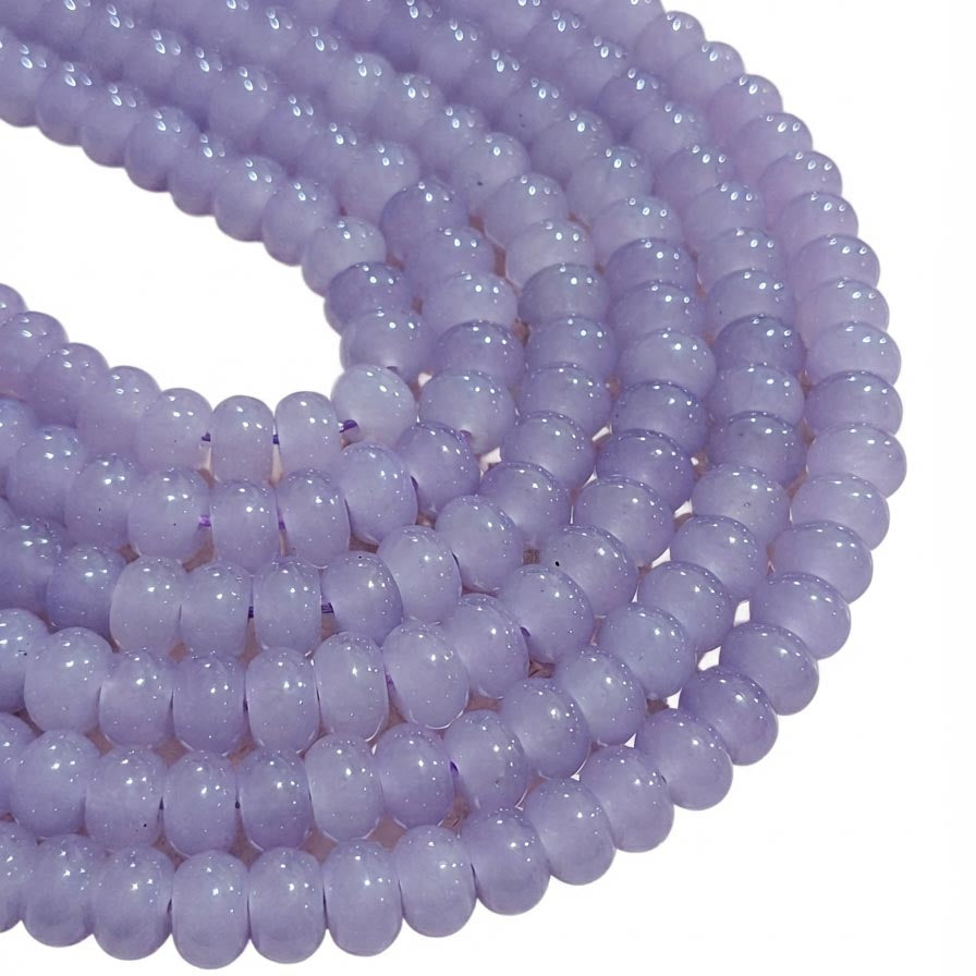 Natural Lavender Quartz Rondelle Gemstone Beads 5x8mm | Approx. 74-75 Beads Per Strand | Jewelry Making Supplies