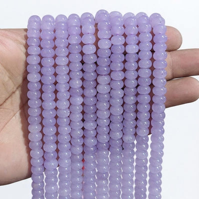 Natural Lavender Quartz Rondelle Gemstone Beads 5x8mm | Approx. 74-75 Beads Per Strand | Jewelry Making Supplies