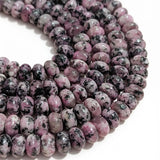 Natural Rhodonite Rondelle Gemstone Beads 5x8mm | Approx. 74-75 Beads Per Strand | Jewelry Making Supplies