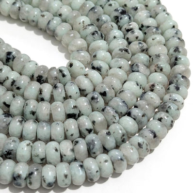 Natural Kiwi Jasper Rondelle Gemstone Beads 5x8mm | Approx. 74-75 Beads Per Strand | Jewelry Making Supplies