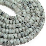 Natural Kiwi Jasper Rondelle Gemstone Beads 5x8mm | Approx. 74-75 Beads Per Strand | Jewelry Making Supplies