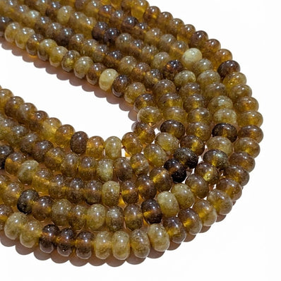 Natural Golden Hessonite Rondelle Beads 5x8mm | 74-75 Beads Per Strand | Gemstone Beads for Jewelry Making