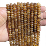 Natural Golden Hessonite Rondelle Beads 5x8mm | 74-75 Beads Per Strand | Gemstone Beads for Jewelry Making