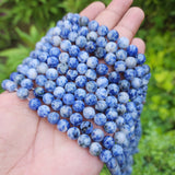 SODALITE 8 MM ROUND AUTHENTIC SEMIPRECIOUS BEADS' 44-46 BEADS' SOLD BY PER LINE PACK