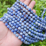 SODALITE 8 MM ROUND AUTHENTIC SEMIPRECIOUS BEADS' 44-46 BEADS' SOLD BY PER LINE PACK