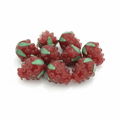 2 Pcs Handmade Raspberry beads for jewelry making in size about 18x20mm