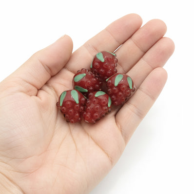 2 Pcs Handmade Raspberry beads for jewelry making in size about 18x20mm