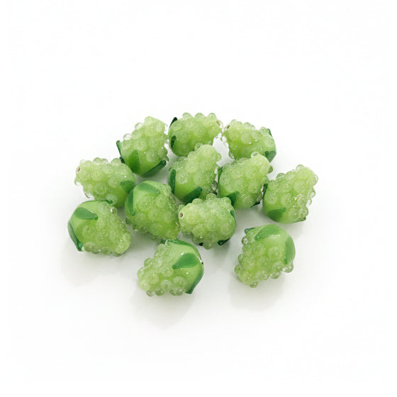 2 Pcs Handmade Raspberry beads for jewelry making in size about 18x20mm