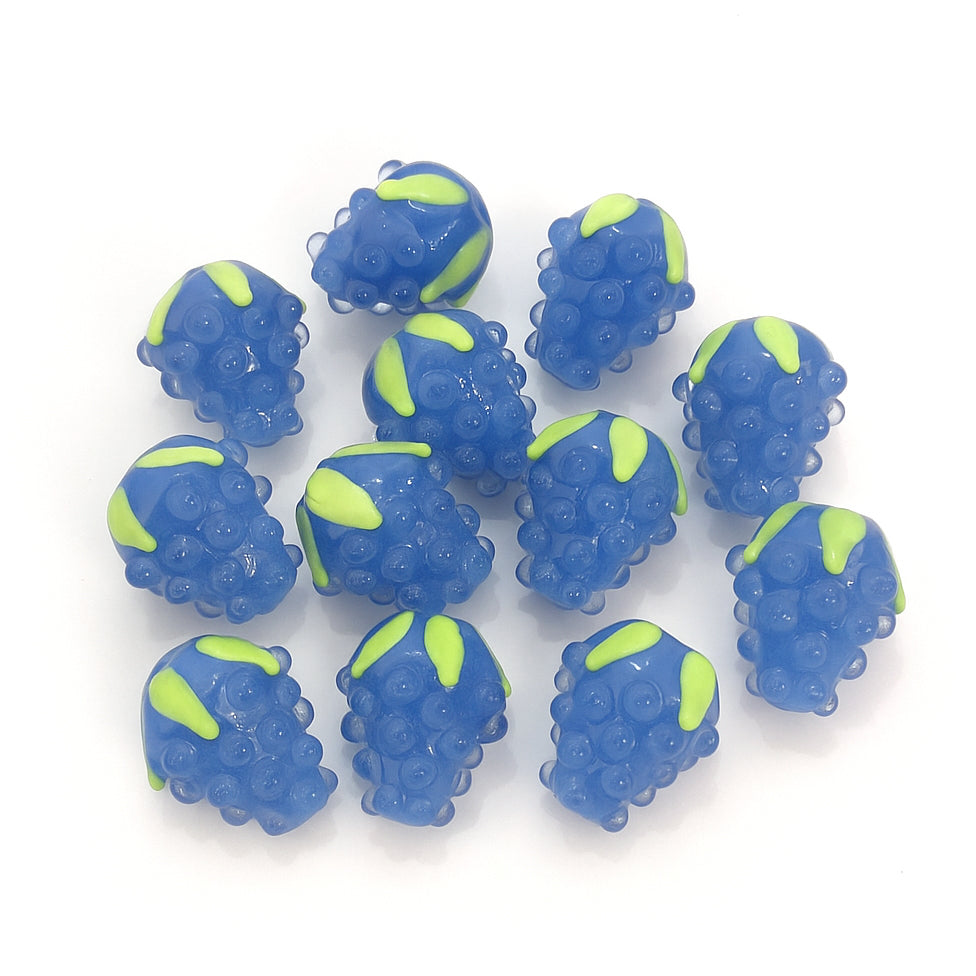 2 Pcs Handmade Raspberry beads for jewelry making in size about 18x20mm