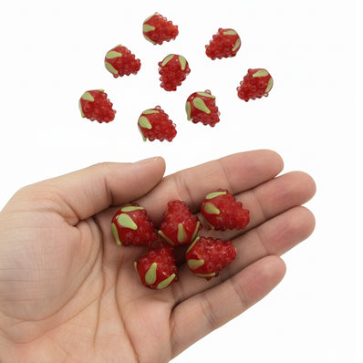 2 Pcs Handmade Raspberry beads for jewelry making in size about 18x20mm