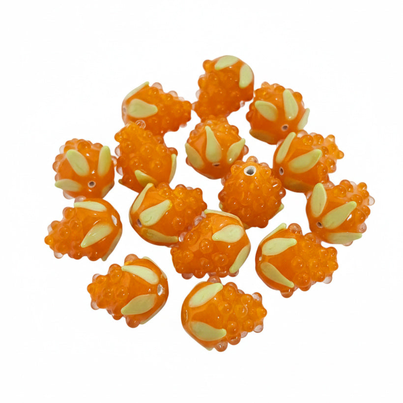 2 Pcs Handmade Raspberry beads for jewelry making in size about 18x20mm