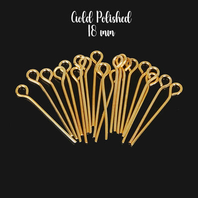 50 Grams Pack, Approx 000~000 Pcs in a Pack 18mm Small Size eye pin (Loop pin) in 23 Gauge wire for