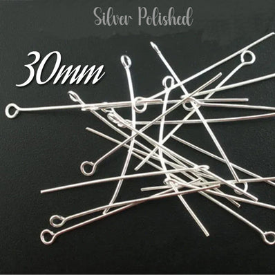 50 Grams Pack, Approx 000~000 Pcs in a Pack 30mm Size eye pin (Loop pin) in 23 Gauge wire for