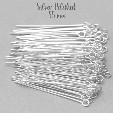 50 Grams Pack,  in a Pack 55mm Size Stainless stee eye pin (Loop pin) in 23 Gauge wire for