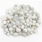 White Smooth Mixed Size Glass Beads - 50 Grams Bulk Mix Pack