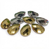 Metallic Glass Teardrop Pendants - 37-39 mm, 6 Pieces Pack
