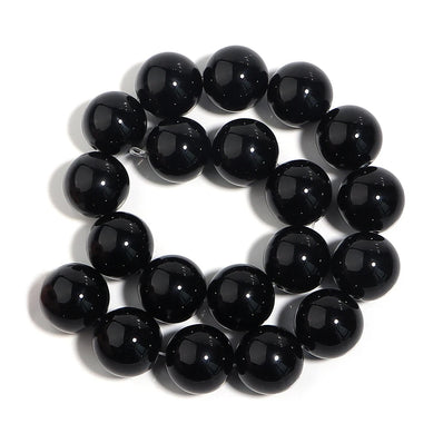 12 mm' Black Round Opaque Glass Beads Sold by per Line' 36-37 Beads