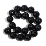 12 mm' Black Round Opaque Glass Beads Sold by per Line' 36-37 Beads