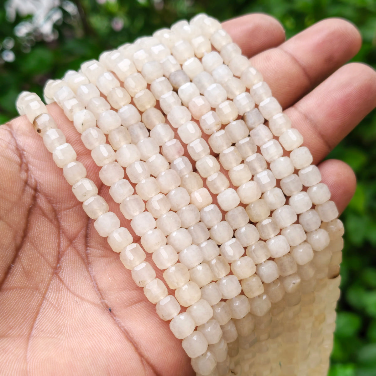 AAA Quality Lemon Quartz Jade Faceted Cube Beads 5.5mm | 58-60 Beads Per String | Natural Gemstone