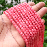 Natural Gazri Pink Agate Faceted Cube Beads 5.5 mm – 58-60 Beads Per String | Gemstone Beads for Jewelry Making