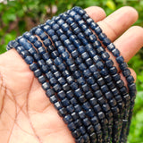 Natural Blue Sapphire Jade Faceted Cube Beads 5.5 mm – 58-60 Beads Per String | Gemstone Beads for Jewelry Making
