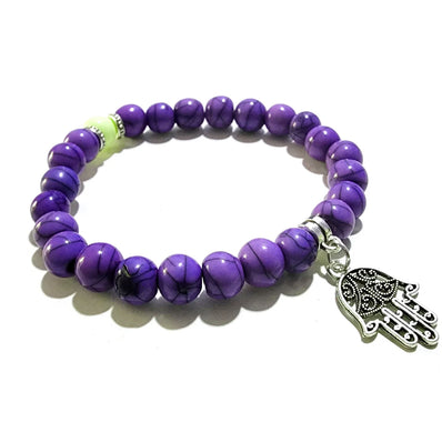 BUY COMBO OR INDIVIDUAL Purple AND WHITE FASHION BRACELETS, EASY TO FIT IN HAND