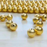 10 PIECES PACK' 10 MM SIZE GOLD POLISHED  BRUSHED BRASS BEADS