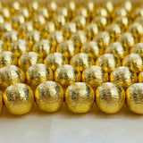 10 PIECES PACK' 10 MM SIZE GOLD POLISHED  BRUSHED BRASS BEADS