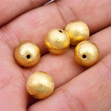 10 PIECES PACK' 12 MM SIZE GOLD POLISHED  BRUSHED BRASS BEADS