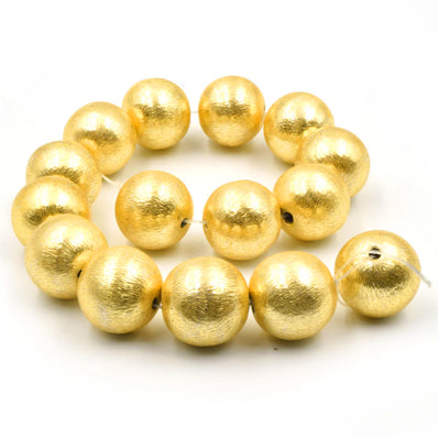 10 PIECES PACK' 12 MM SIZE GOLD POLISHED  BRUSHED BRASS BEADS