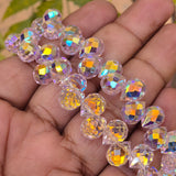 20 PIECES LOOSE PACK' 8x10 MM APPROX' SUPER FINE QUALITY CZECH IMPORTED TEAR DROP BRIOLLETE CUT DUAL EFFECT GLASS CRYSTAL BEADS