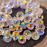 20 PIECES LOOSE PACK' 8x10 MM APPROX' SUPER FINE QUALITY CZECH IMPORTED TEAR DROP BRIOLLETE CUT DUAL EFFECT GLASS CRYSTAL BEADS