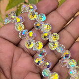 20 PIECES LOOSE PACK' 8x10 MM APPROX' SUPER FINE QUALITY CZECH IMPORTED TEAR DROP BRIOLLETE CUT DUAL EFFECT GLASS CRYSTAL BEADS