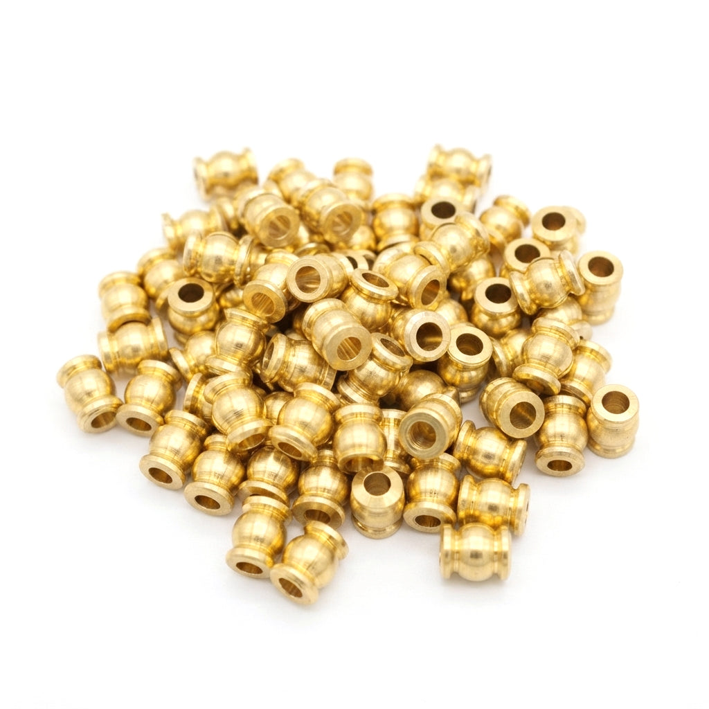 Unpolished Raw Brass Barrel Beads, 6 mm Metal Spacer Beads, DIY Jewelry Making Findings (30 Pieces)