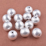 10 PIECES PACK' 12 MM SILVER POLISHED BRUSHED BRASS BEADS