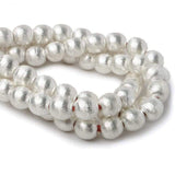 10 PCS PACK 8 MM' SILVER PLATED BRUSHED ROUND BEADS BEST QUALITY