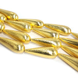 2 PIECES PACK' 40x14 MM APPROX SIZE' SUPER QUALITY BRASS BRUSHED BEADS FOR DIY PREMIUM JEWELLERY MAKING