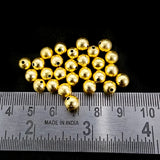 25 PCS PACK 6 MM' GOLD PLATED BRUSHED ROUND BEADS BEST QUALITY