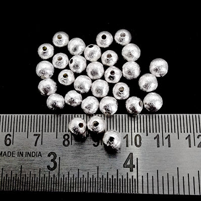 25 Pc Silver Spacer Beads, Round Rimmed Beads, Silver Plated Beads