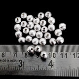 25 PCS PACK 6 MM' SILVER PLATED BRUSHED ROUND BEADS BEST QUALITY