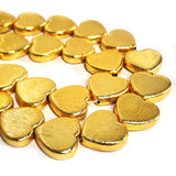 2 PIECES PACK' 20 MM APPROX SIZE'  HEART SHAPE' SUPER QUALITY BRASS BRUSHED BEADS FOR DIY PREMIUM JEWELLERY MAKING