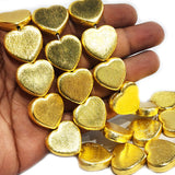2 PIECES PACK' 20 MM APPROX SIZE'  HEART SHAPE' SUPER QUALITY BRASS BRUSHED BEADS FOR DIY PREMIUM JEWELLERY MAKING