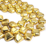 4 PIECES PACK' 15 MM APPROX SIZE' SUPER QUALITY BRASS BRUSHED BEADS FOR DIY PREMIUM JEWELLERY MAKING